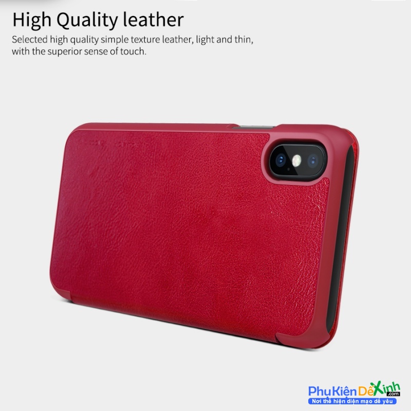 Bao Da iPhone X Hiệu Nillkin Qin Chính Hãng được làm bằng da và nhựa cao cấp polycarbonate khá mỏng nhưng có độ bền cao, cực kỳ sang trọng khi gắn cho chiếc iphone của bạn.